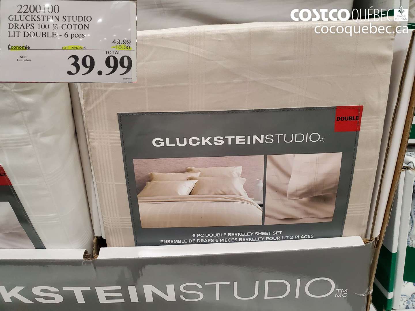 2200100 GLUCKSTEIN STUDIO DRAPS 100 % COTON LIT DOUBLE - 6 PCES ($10.00 INSTANT SAVINGS EXPIRES ON 2026-09-27) $39.99