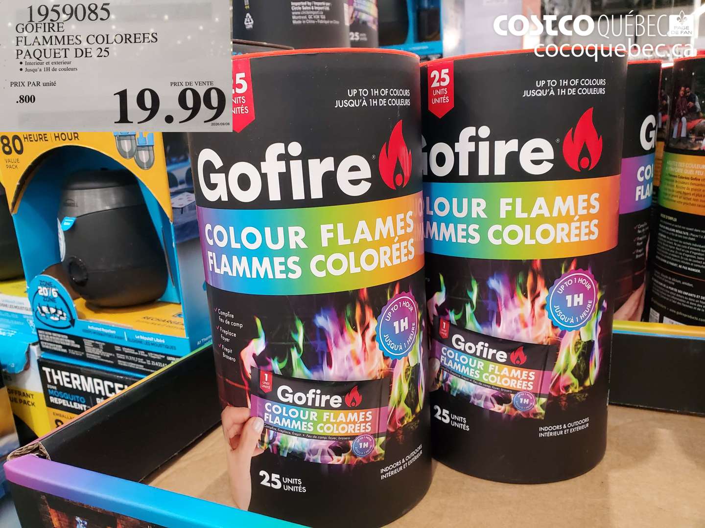 1959085 GOFIRE FLAMMES COLOREES PAQUET DE 25 $19.99