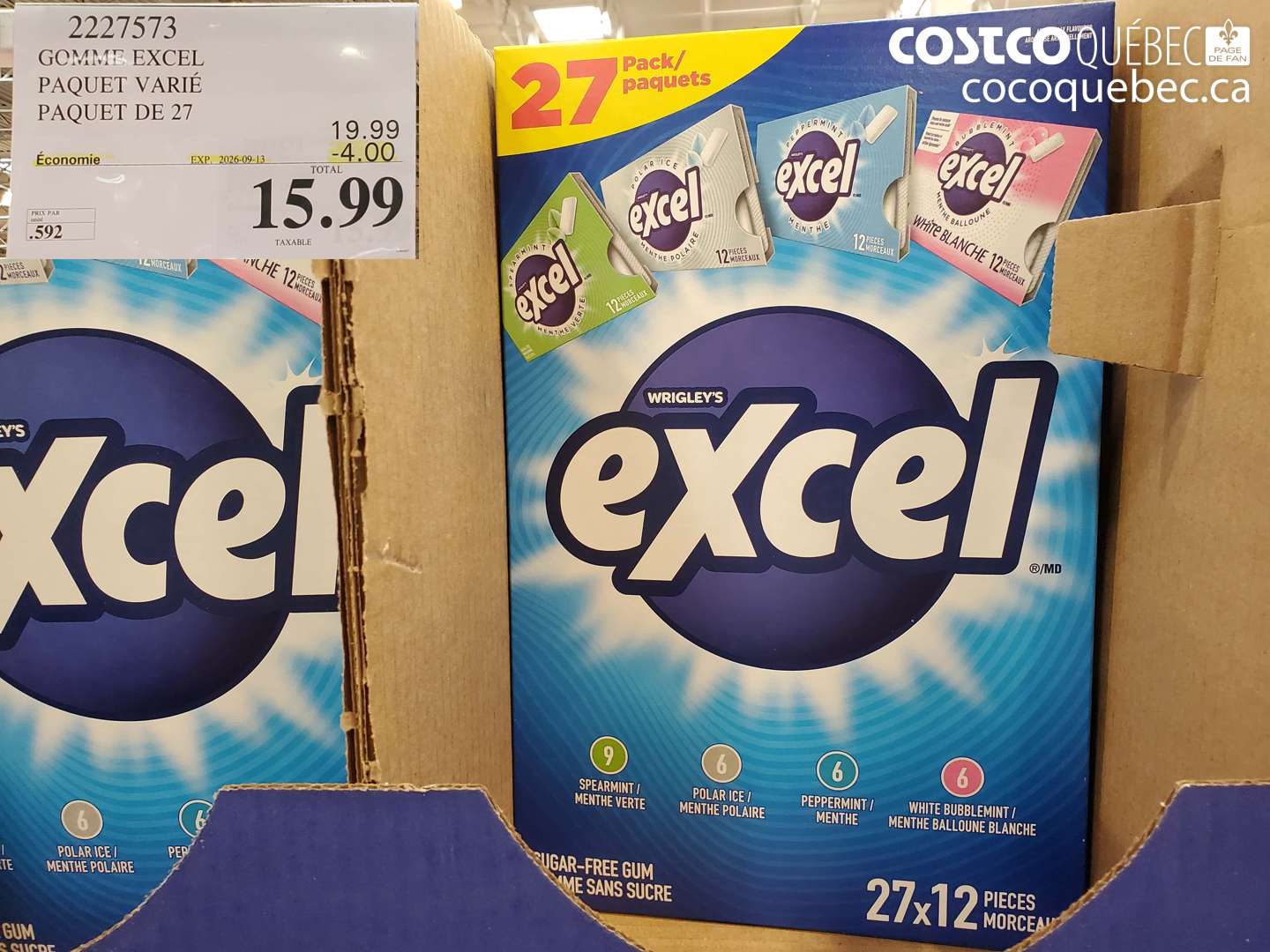 2227573 GOMME EXCEL PAQUET VARIÉ PAQUET DE 27 ($4.00 INSTANT SAVINGS EXPIRES ON 2026-09-13) $15.99