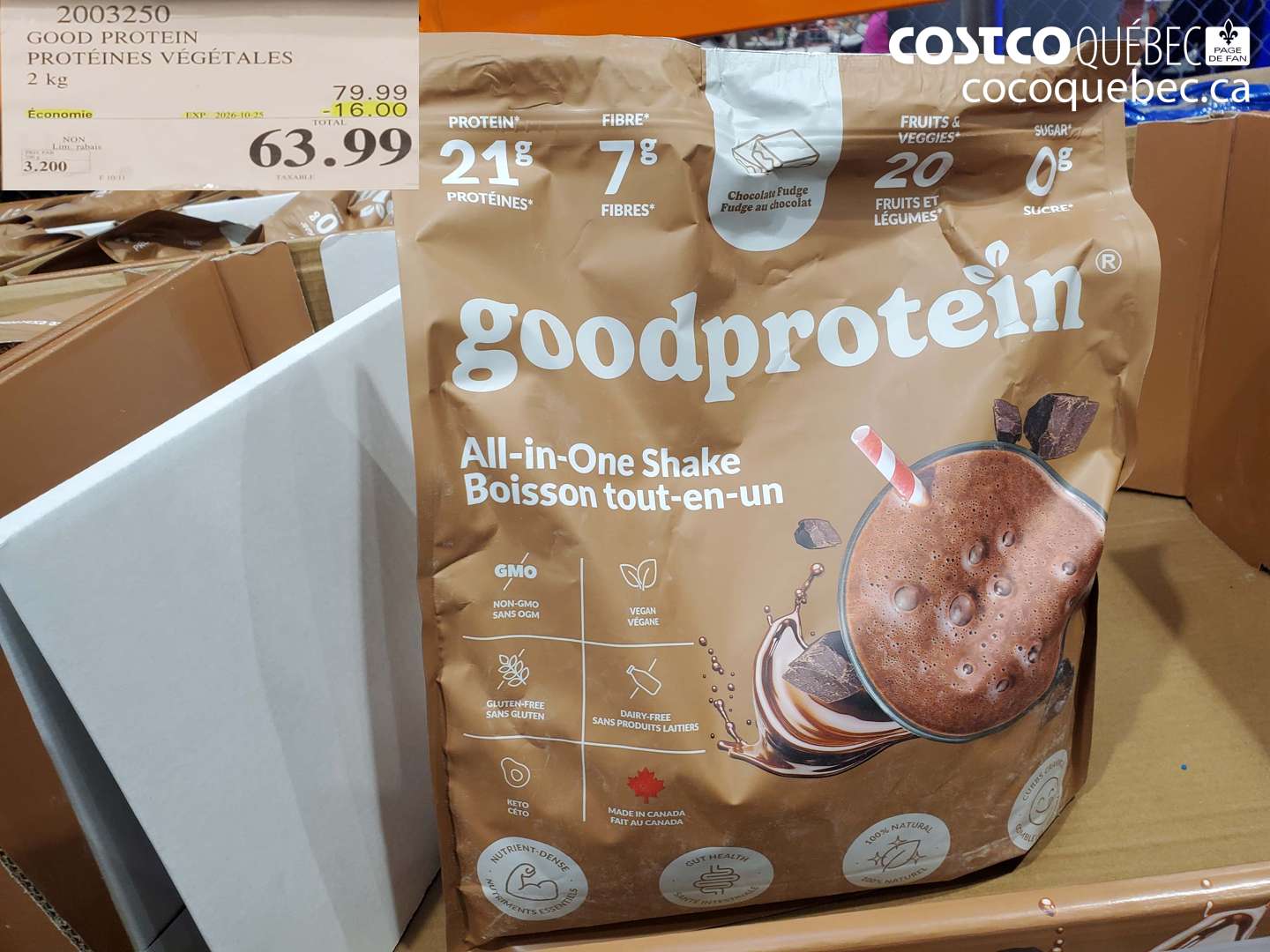 2003250 GOOD PROTEIN PROTÉINES VÉGÉTALES ($16.00 INSTANT SAVINGS EXPIRES ON 2026-10-25) $63.99