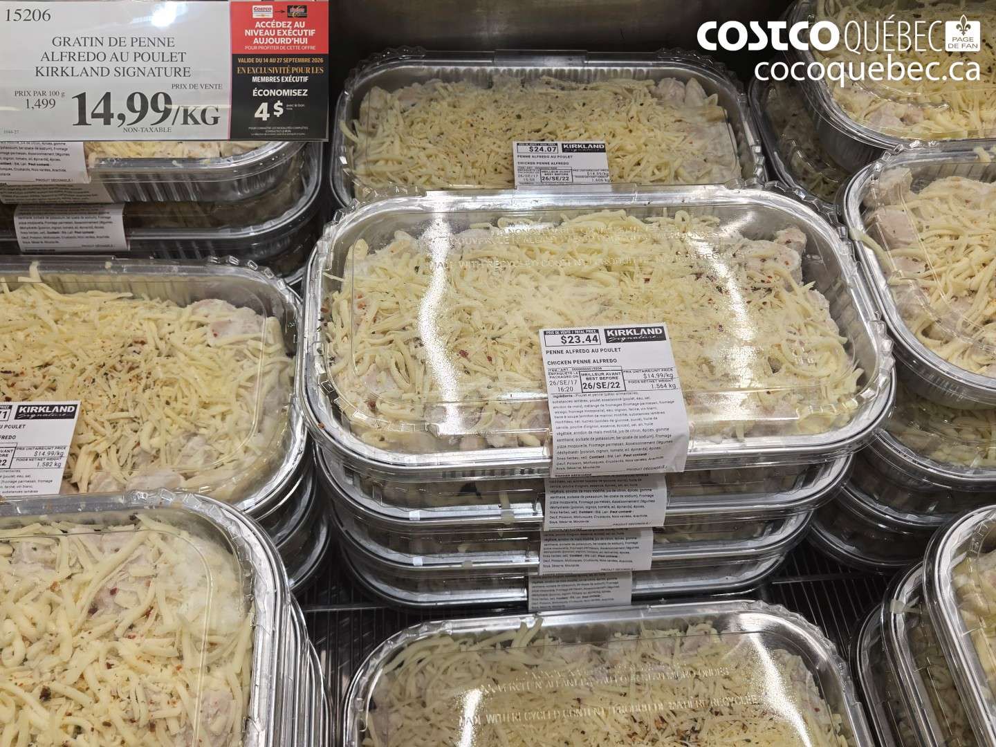 15206 GRATIN DE PENNE ALFREDO AU POULET KIRKLAND SIGNATURE 4 OFF (EXPIRES ON 2026-09-27) $14.99