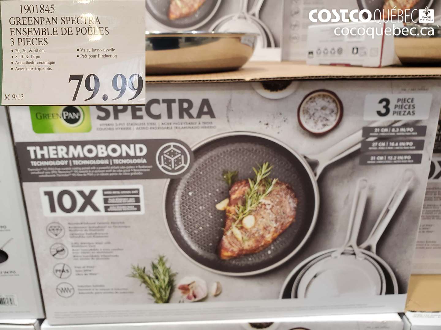 1901845 GREENPAN SPECTRA ENSEMBLE DE POÊLES 3 PIÈCES $79.99