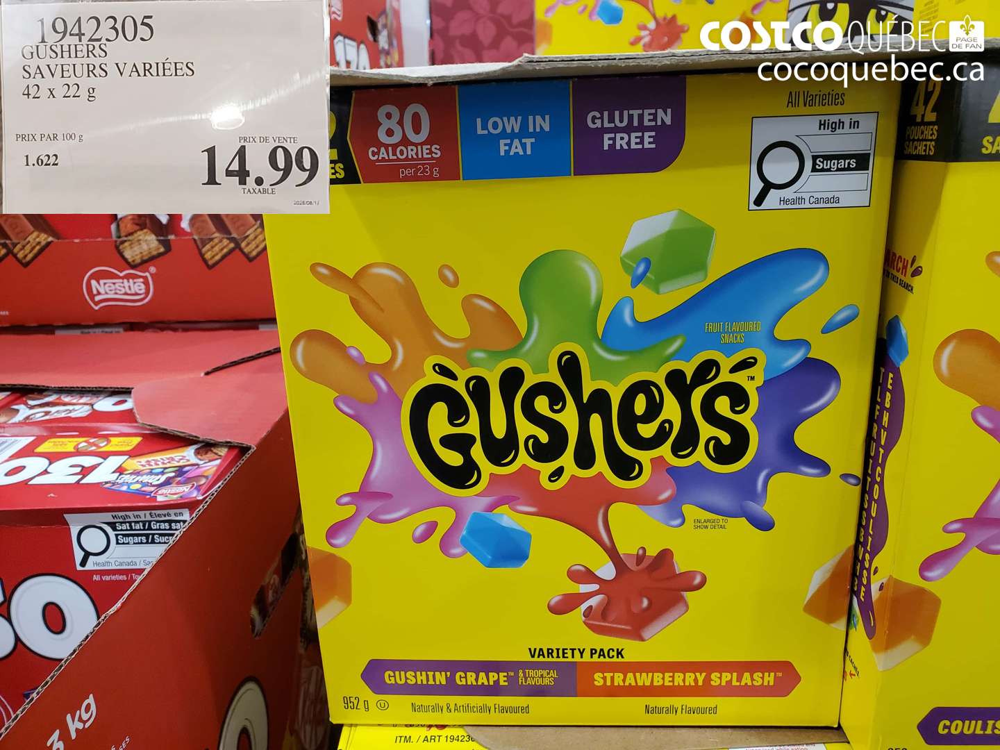 1942305 GUSHERS SAVEURS VARIÉES $14.99