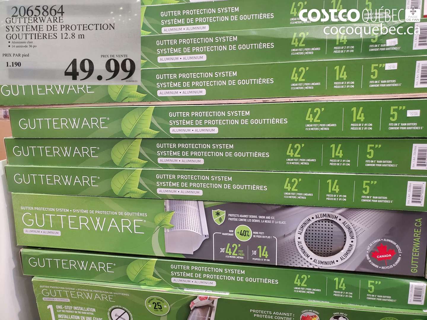 2065864 GUTTERWARE SYSTÈME DE PROTECTION GOUTTIÈRES 12.8 M $49.99