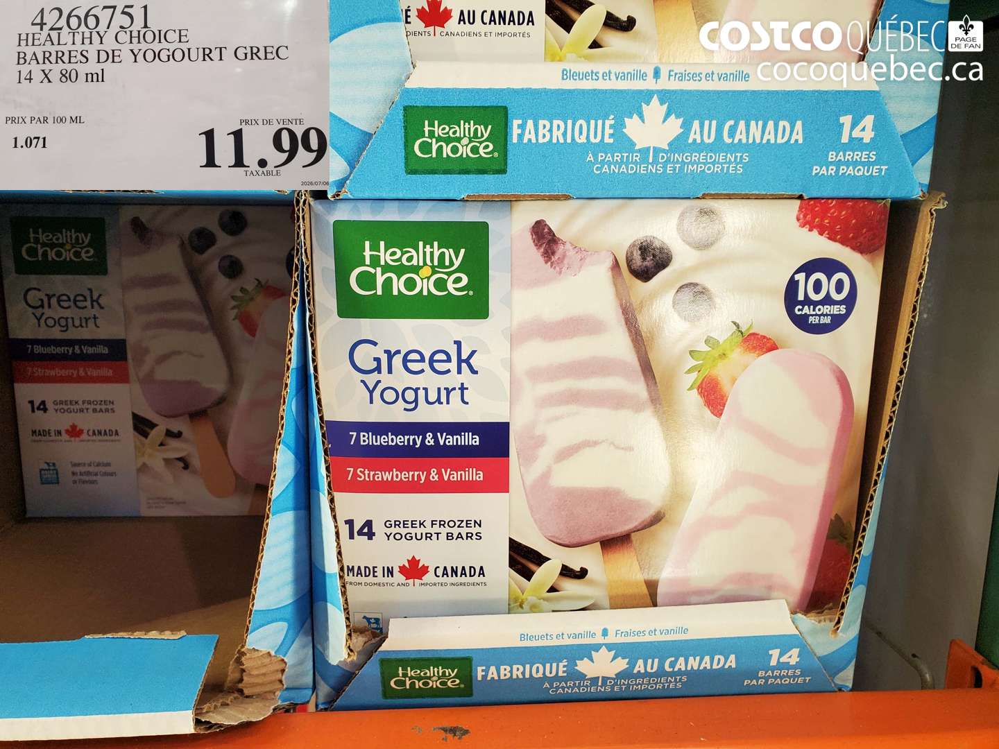 4266751 HEALTHY CHOICE BARRES DE YOGOURT GREC $11.99