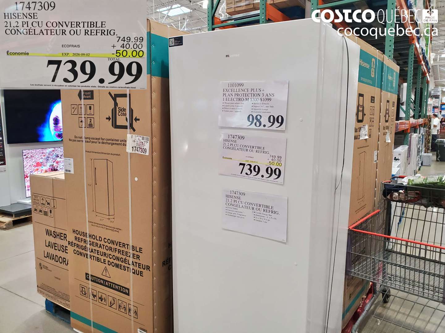 1747309 HISENSE 21,2 PI.CU CONVERTIBLE CONGÉLATEUR OU REFRIG. ($50.00 INSTANT SAVINGS EXPIRES ON 2026-09-02) $739.99