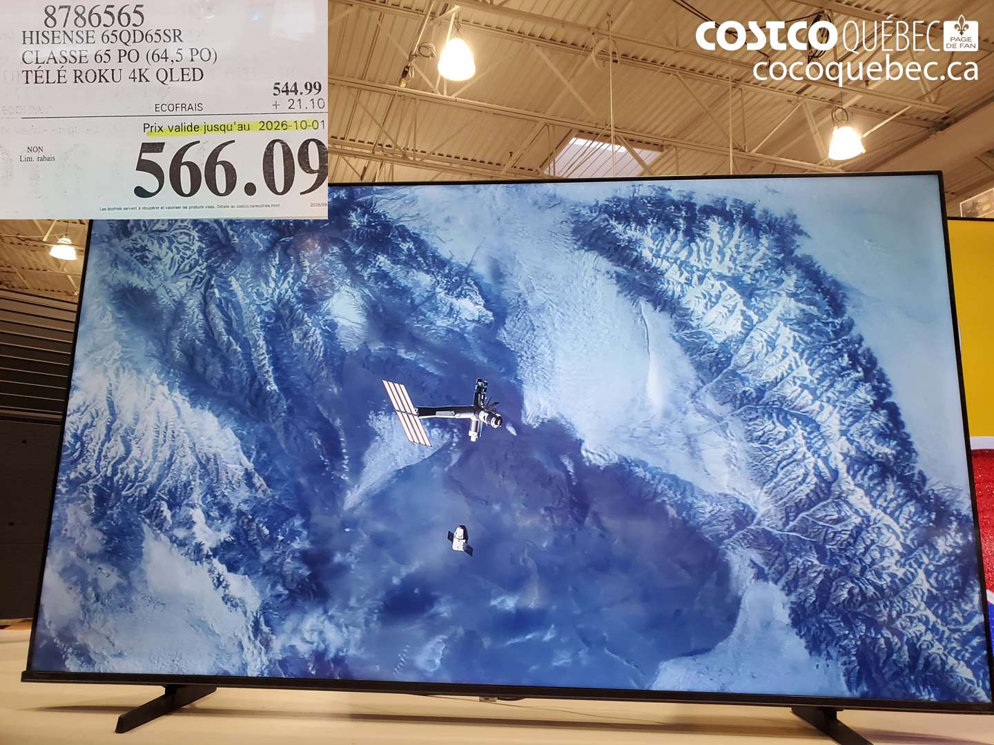 8786565 HISENSE 65QD65SR CLASSE 65 PO (64.5 PO) TÉLÉ ROKU 4K QLED (EXPIRES ON 2026-10-01) $566.09