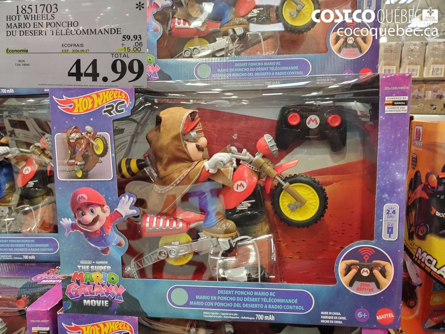 1851703 HOT WHEELS MARIO EN PONCHO DU DESERT TÉLÉCOMMANDE ($15.00 INSTANT SAVINGS EXPIRES ON 2026-09-27) $44.99