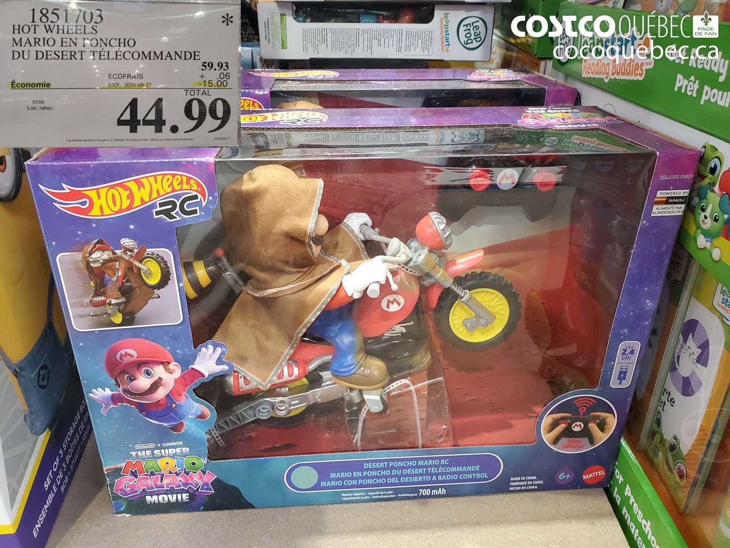 1851703 HOT WHEELS MARIO EN PONCHO DU DESERT TÉLÉCOMMANDE ($15.00 INSTANT SAVINGS EXPIRES ON 2026-09-27) $44.99