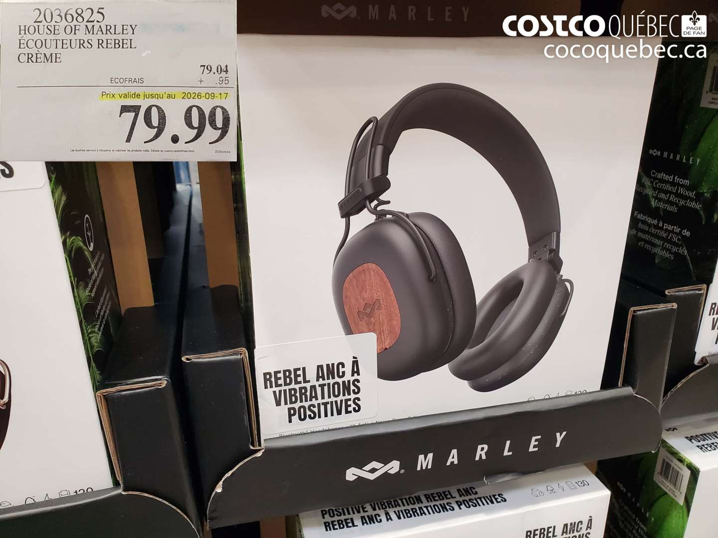 2036825 HOUSE OF MARLEY ÉCOUTEURS REBEL CRÈME (EXPIRES ON 2026-09-17) $79.99