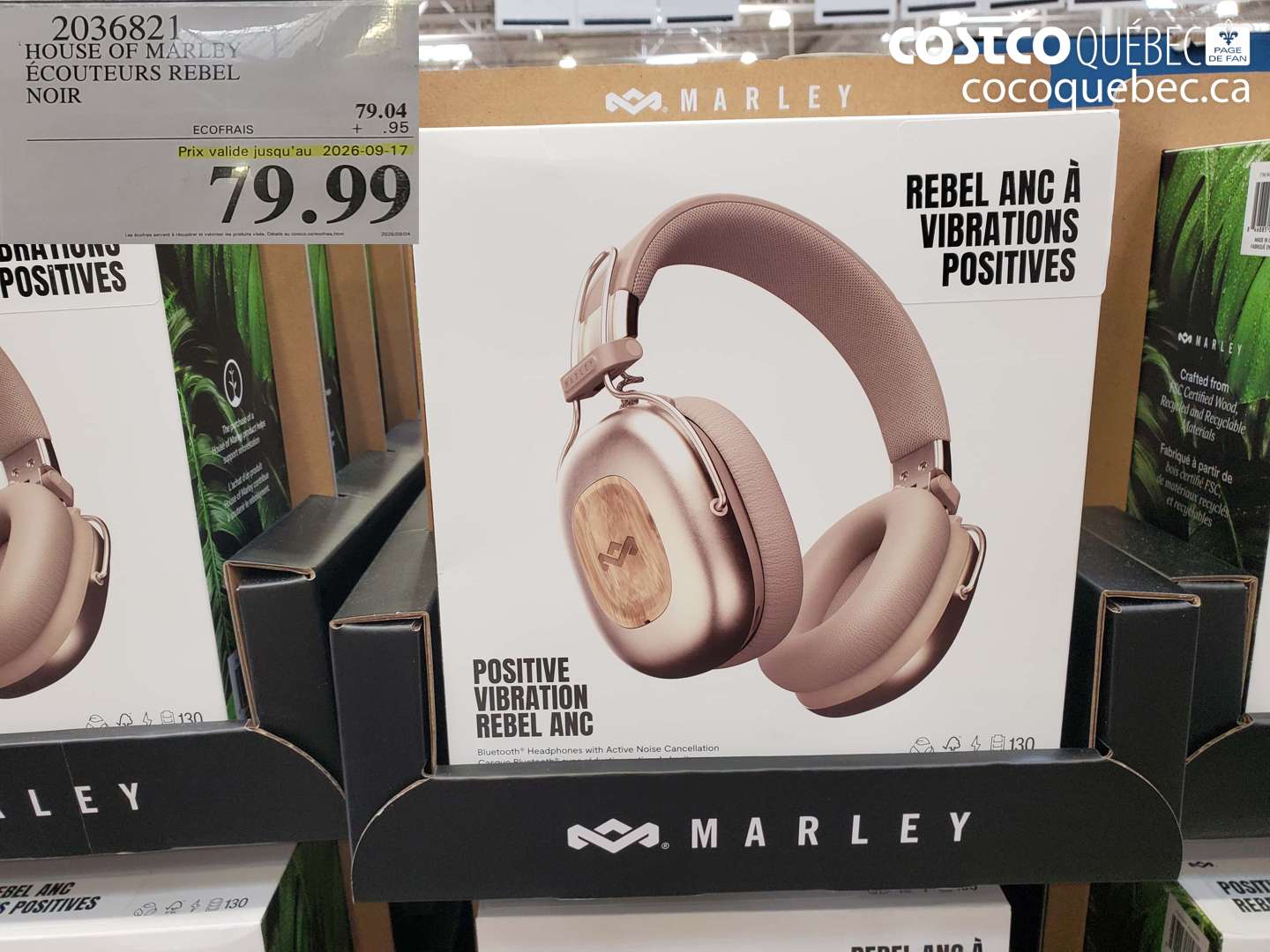 2036821 HOUSE OF MARLEY ÉCOUTEURS REBEL NOIR (EXPIRES ON 2026-09-17) $79.99