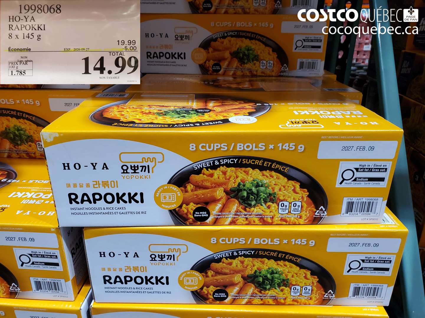 1998068 HO-YA RAPOKKI 8 X 145 G ($5.00 INSTANT SAVINGS EXPIRES ON 2026-09-27) $14.99