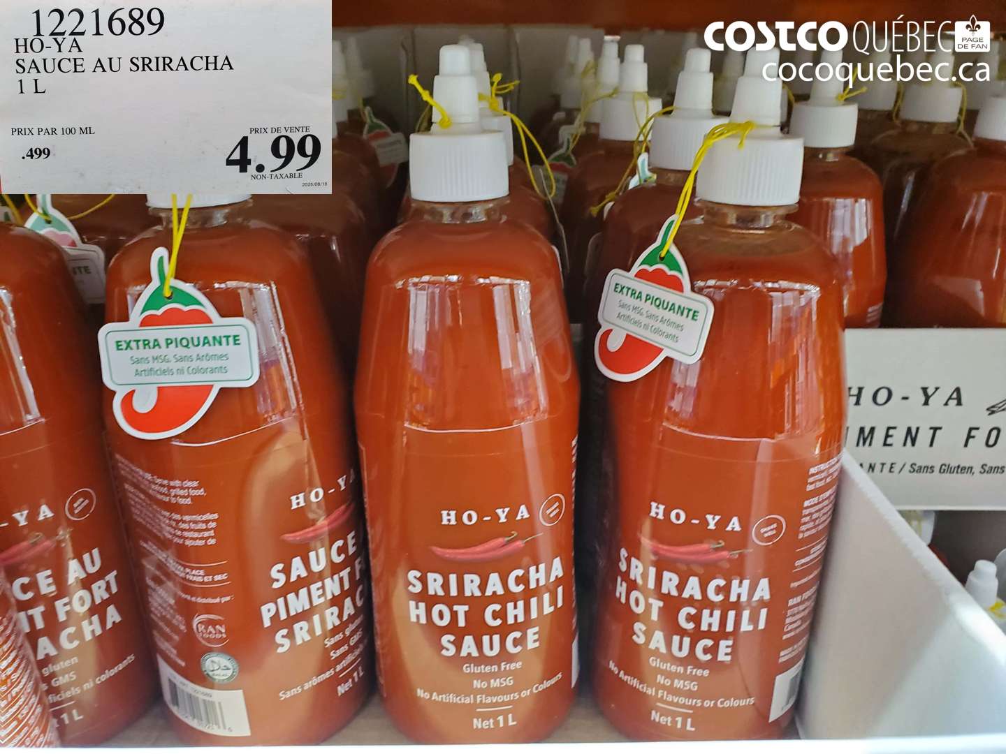 1221689 HO-YA SAUCE AU SRIRACHA 1 L $4.99