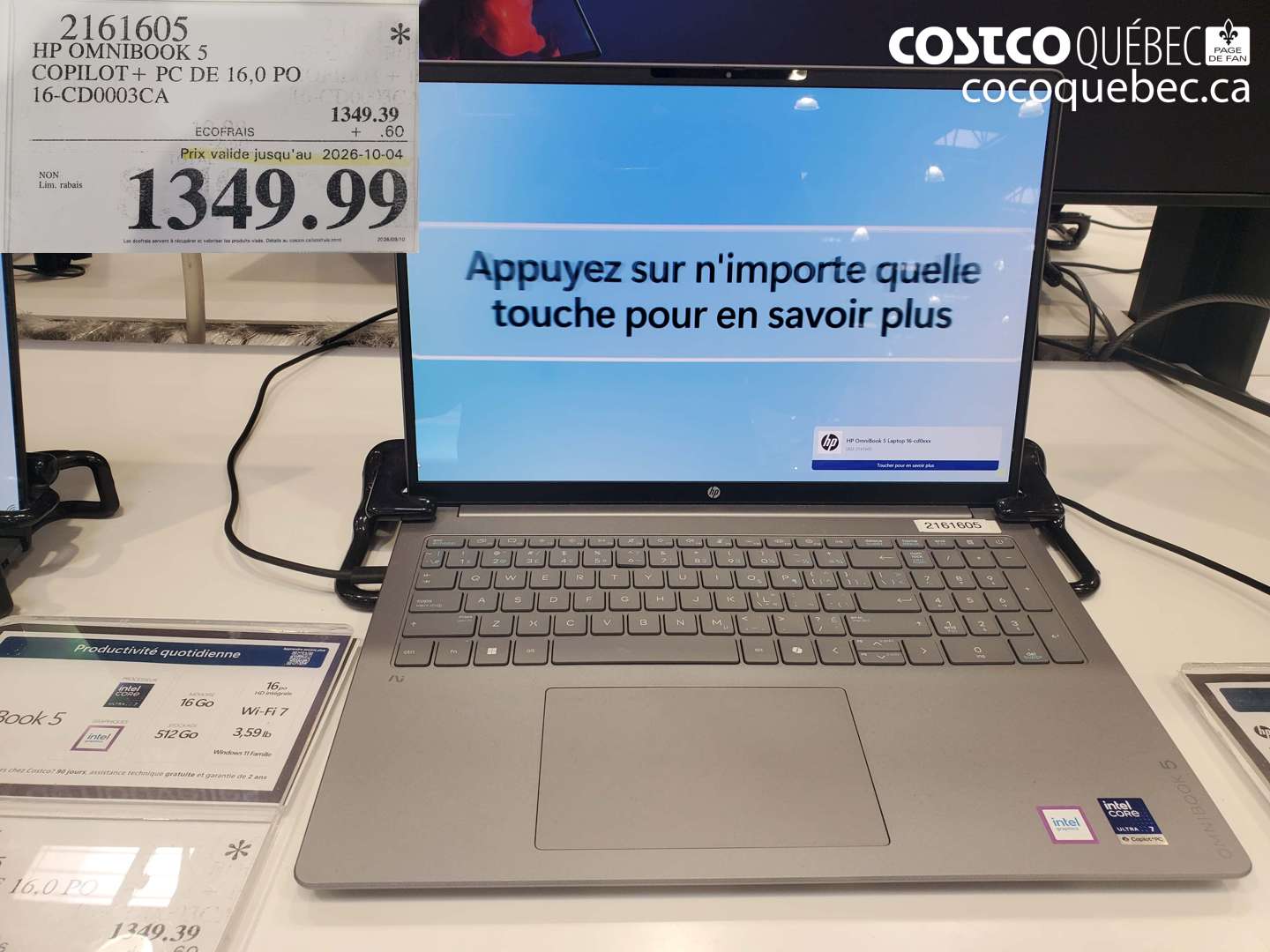 2161605 HP OMNIBOOK 5 COPILOT+ PC DE 16.0 PO 16-CD0003CA (EXPIRES ON 2026-10-04) $1349.99