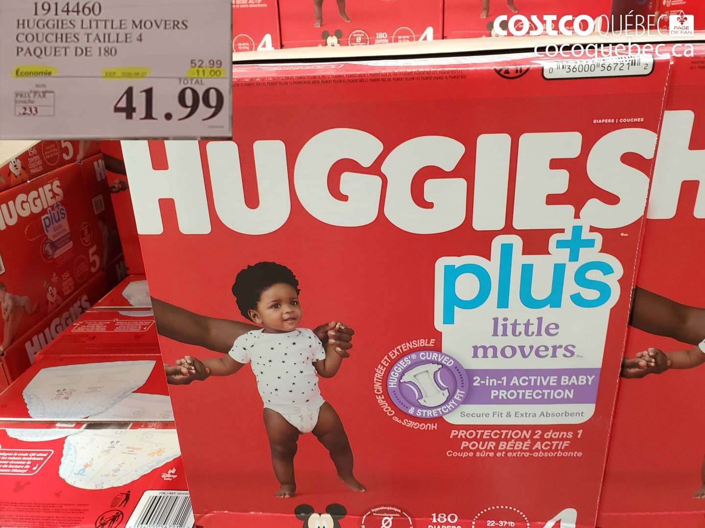 1914460 HUGGIES LITTLE MOVERS COUCHES TAILLE 4 PAQUET DE 180 ($11.00 INSTANT SAVINGS EXPIRES ON 2026-09-27) $41.99