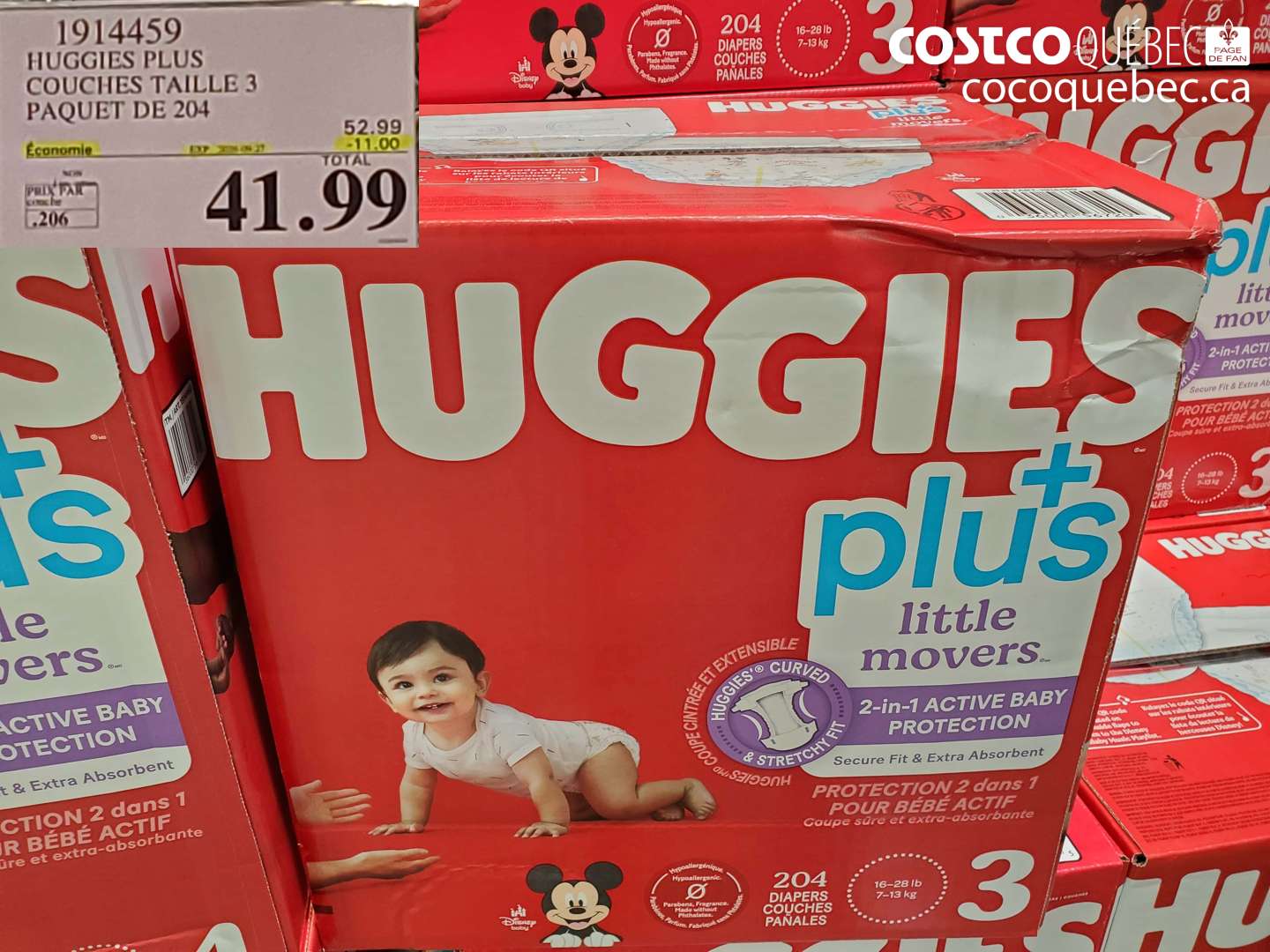 1914459 HUGGIES PLUS COUCHES TAILLE 3 PAQUET DE 204 ($11.00 INSTANT SAVINGS EXPIRES ON 2026-09-27) $41.99