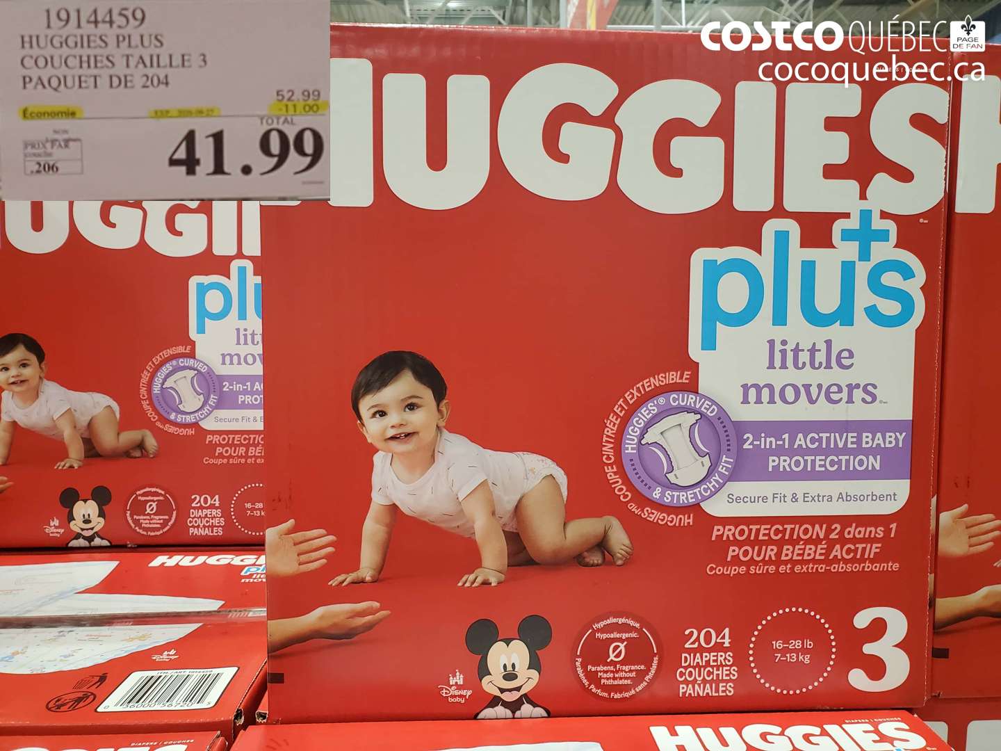 1914459 HUGGIES PLUS COUCHES TAILLE 3 PAQUET DE 204 ($11.00 INSTANT SAVINGS EXPIRES ON 2026-09-27) $41.99