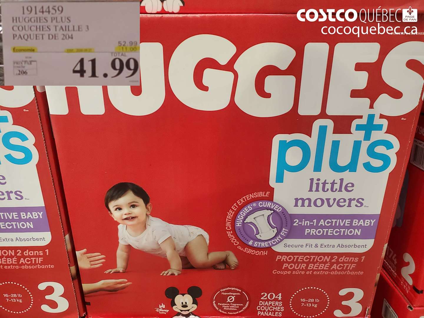 1914459 HUGGIES PLUS COUCHES TAILLE 3 PAQUET DE 204 ($11.00 INSTANT SAVINGS EXPIRES ON 2026-09-27) $41.99