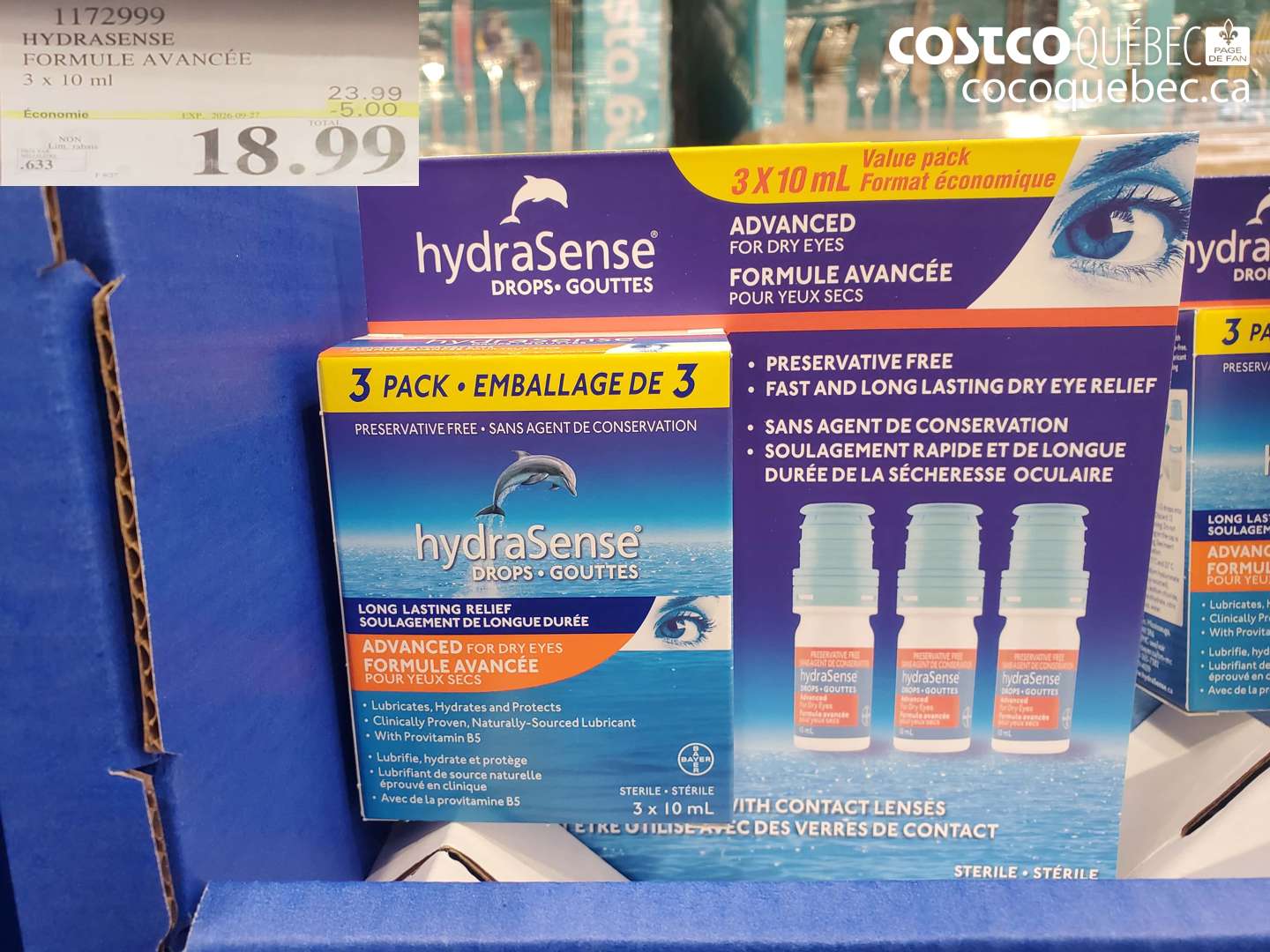 1172999 HYDRASENSE FORMULE AVANCÉE ($5.00 INSTANT SAVINGS EXPIRES ON 2026-09-27) $18.99