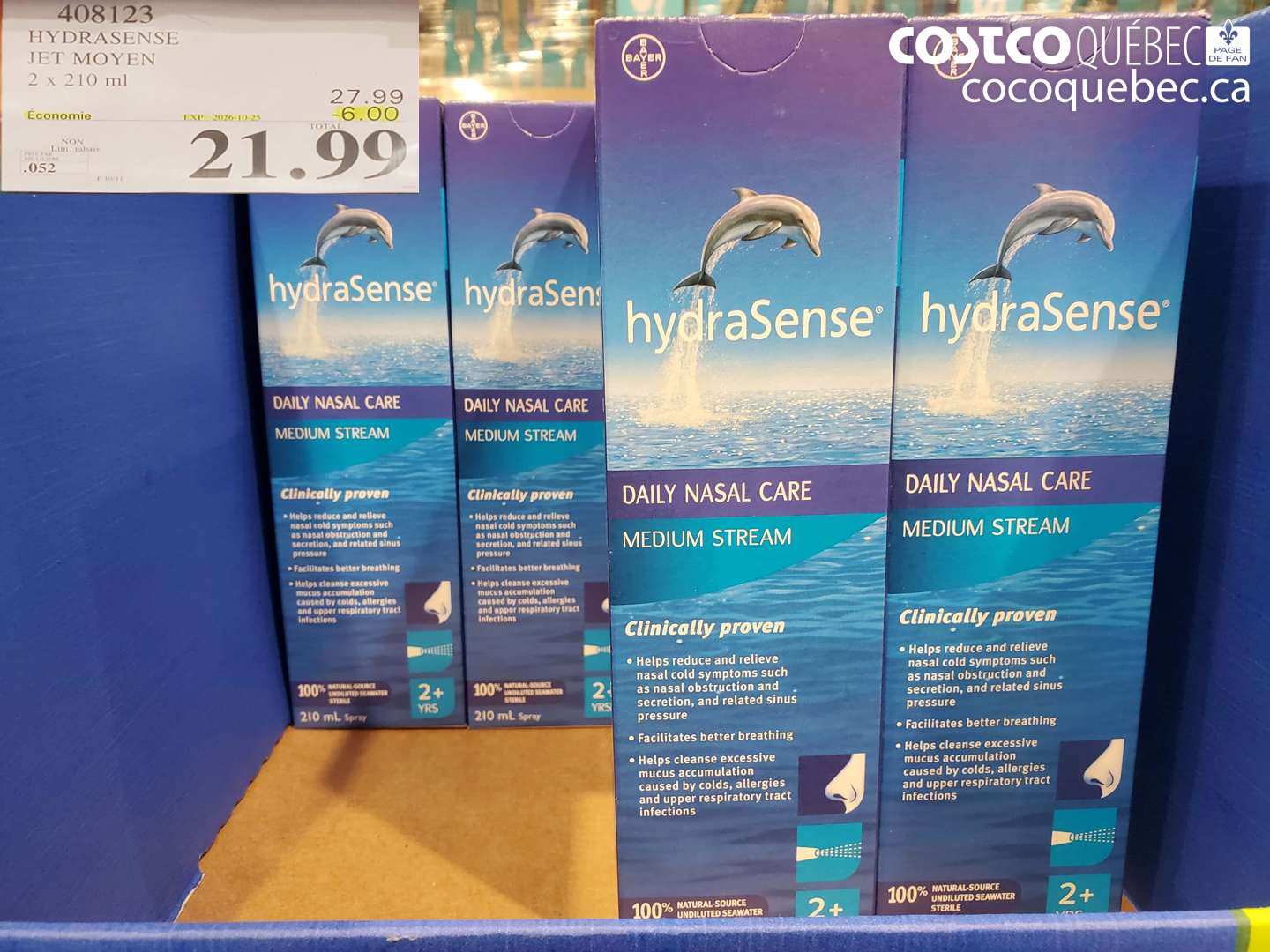 408123 HYDRASENSE JET MOYEN ($6.00 INSTANT SAVINGS EXPIRES ON 2026-10-25) $21.99