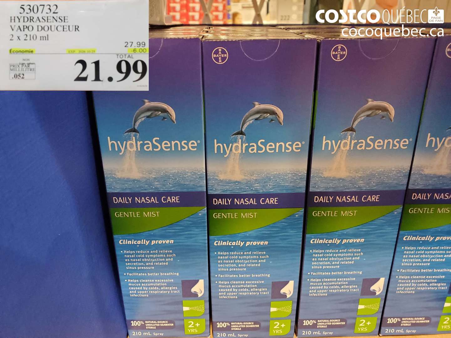 530732 HYDRASENSE VAPO DOUCEUR ($6.00 INSTANT SAVINGS EXPIRES ON 2025-10-26) $21.99