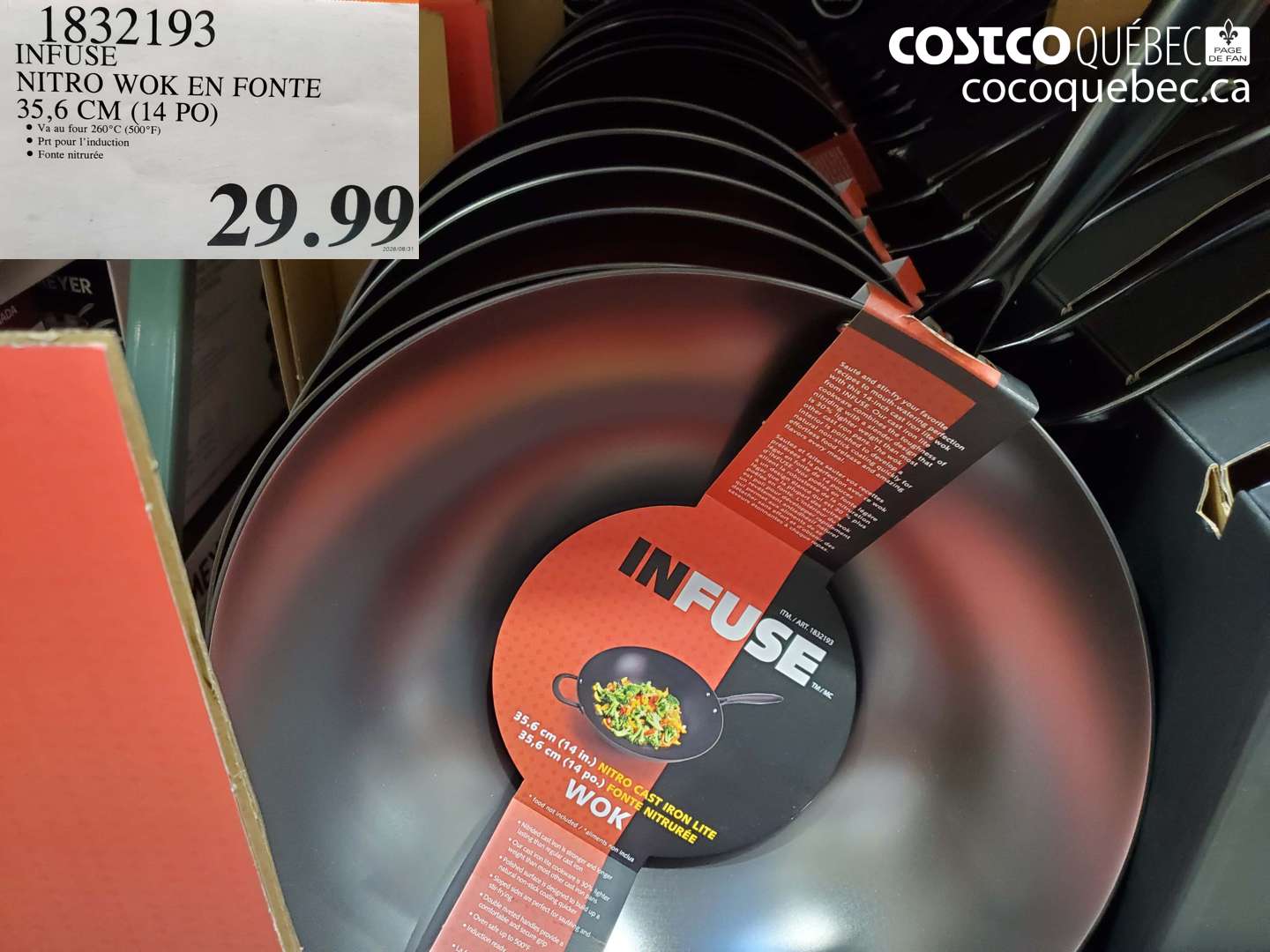 1832193 INFUSE NITRO WOK EN FONTE 35.6 CM (14 PO) $29.99