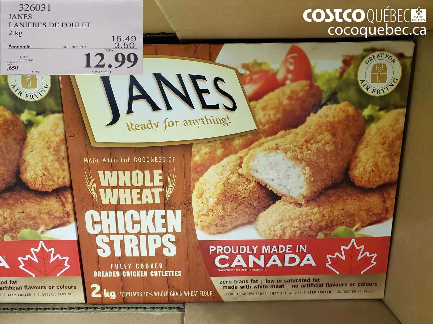 326031 JANES LANIERES DE POULET ($3.50 INSTANT SAVINGS EXPIRES ON 2026-09-27) $12.99