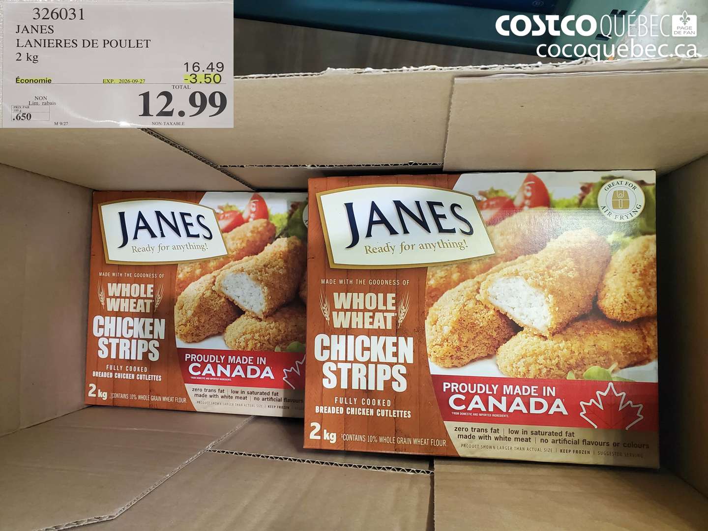 326031 JANES LANIERES DE POULET ($3.50 INSTANT SAVINGS EXPIRES ON 2026-09-27) $12.99