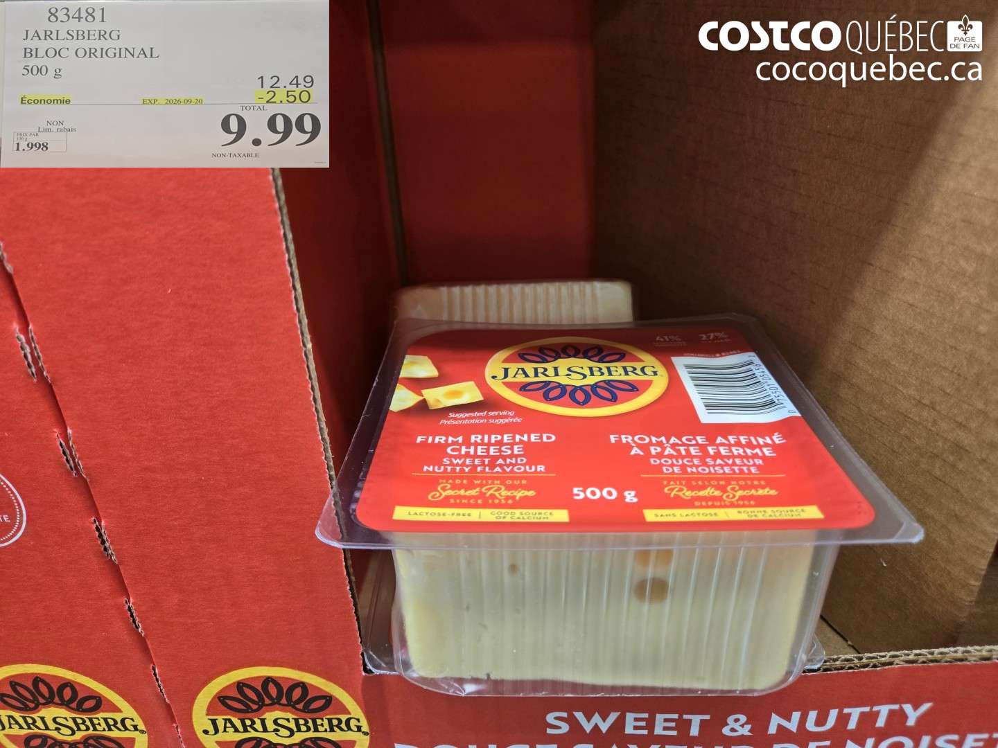83481 JARLSBERG BLOC ORIGINAL ($2.50 INSTANT SAVINGS EXPIRES ON 2026-09-20) $9.99