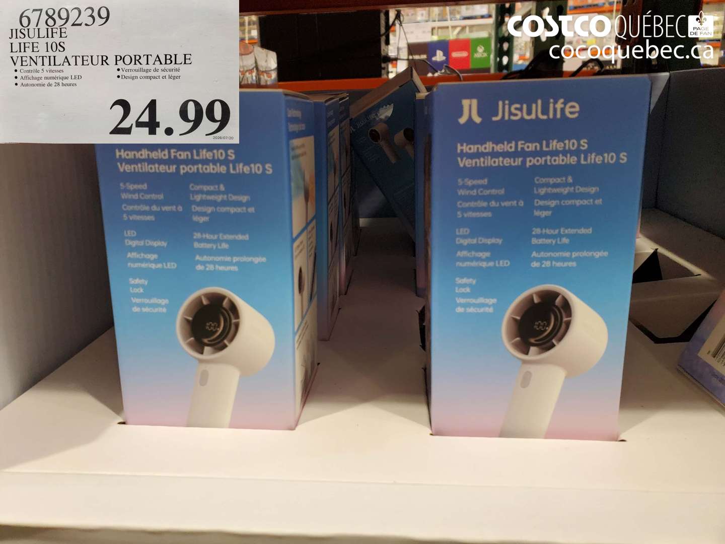 6789239 JISULIFE LIFE 10S VENTILATEUR PORTABLE $24.99