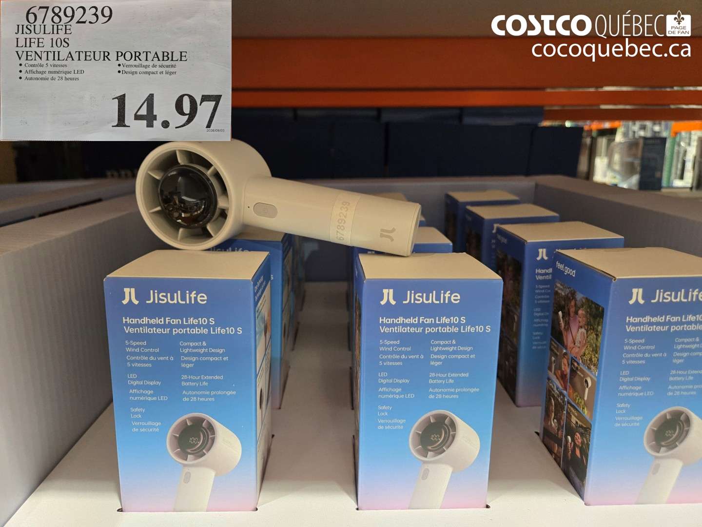 6789239 JISULIFE LIFE 10S VENTILATEUR PORTABLE $14.97