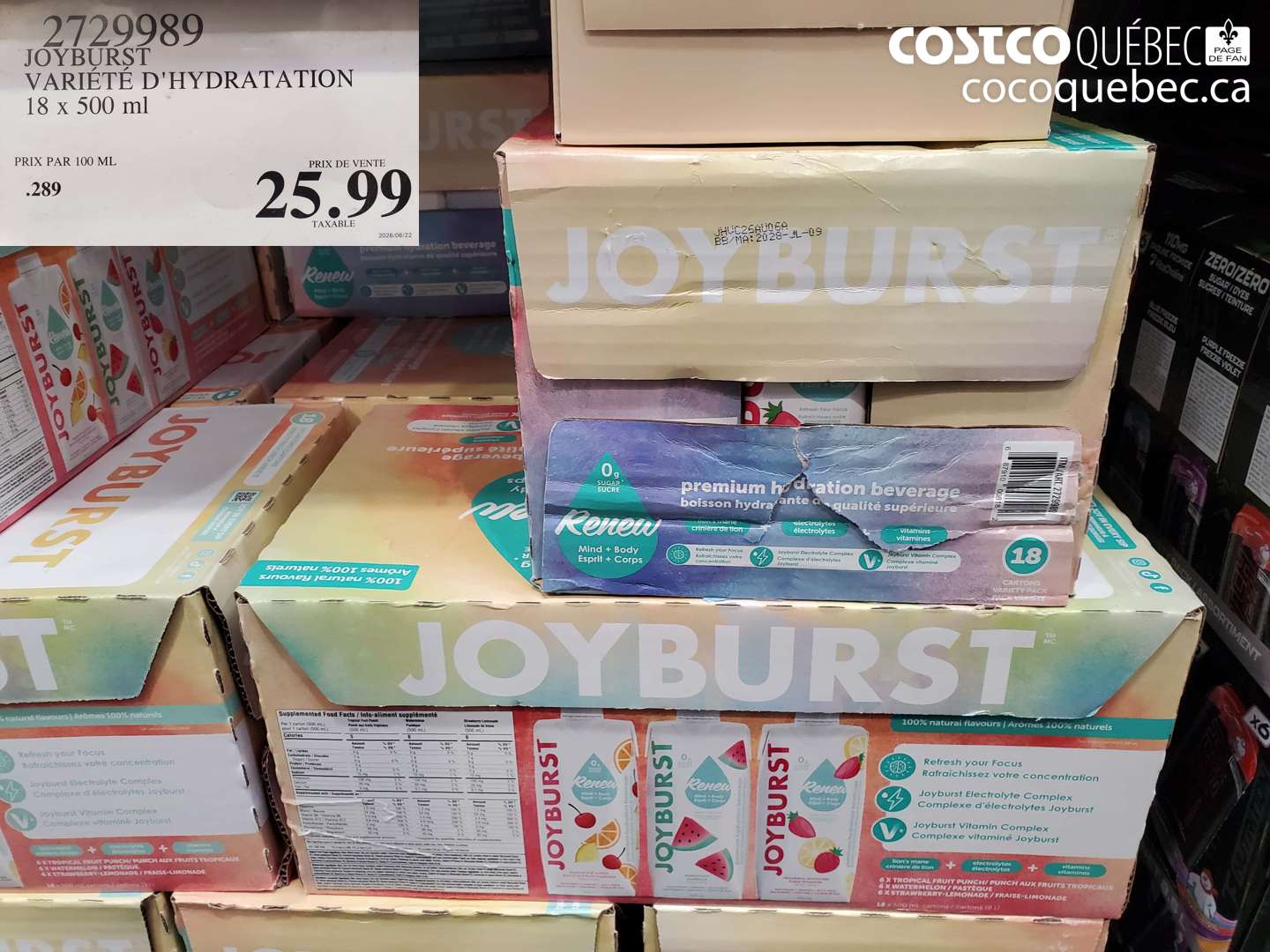 2729989 JOYBURST VARIÉTÉ D'HYDRATATION $25.99