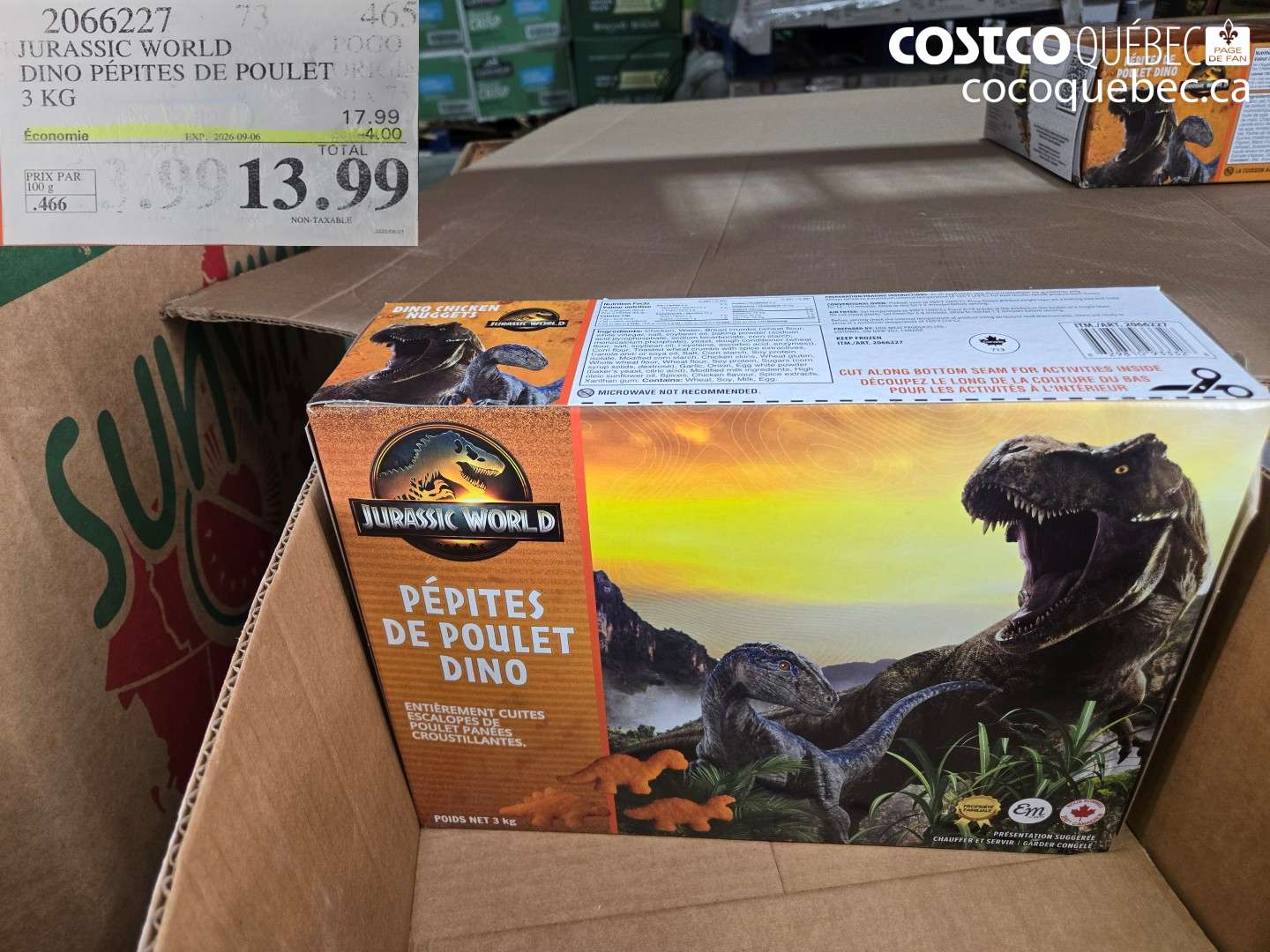 2066227 JURASSIC WORLD DINO PÉPITES DE POULET 3 KG ($4.00 INSTANT SAVINGS EXPIRES ON 2026-09-06) $13.99