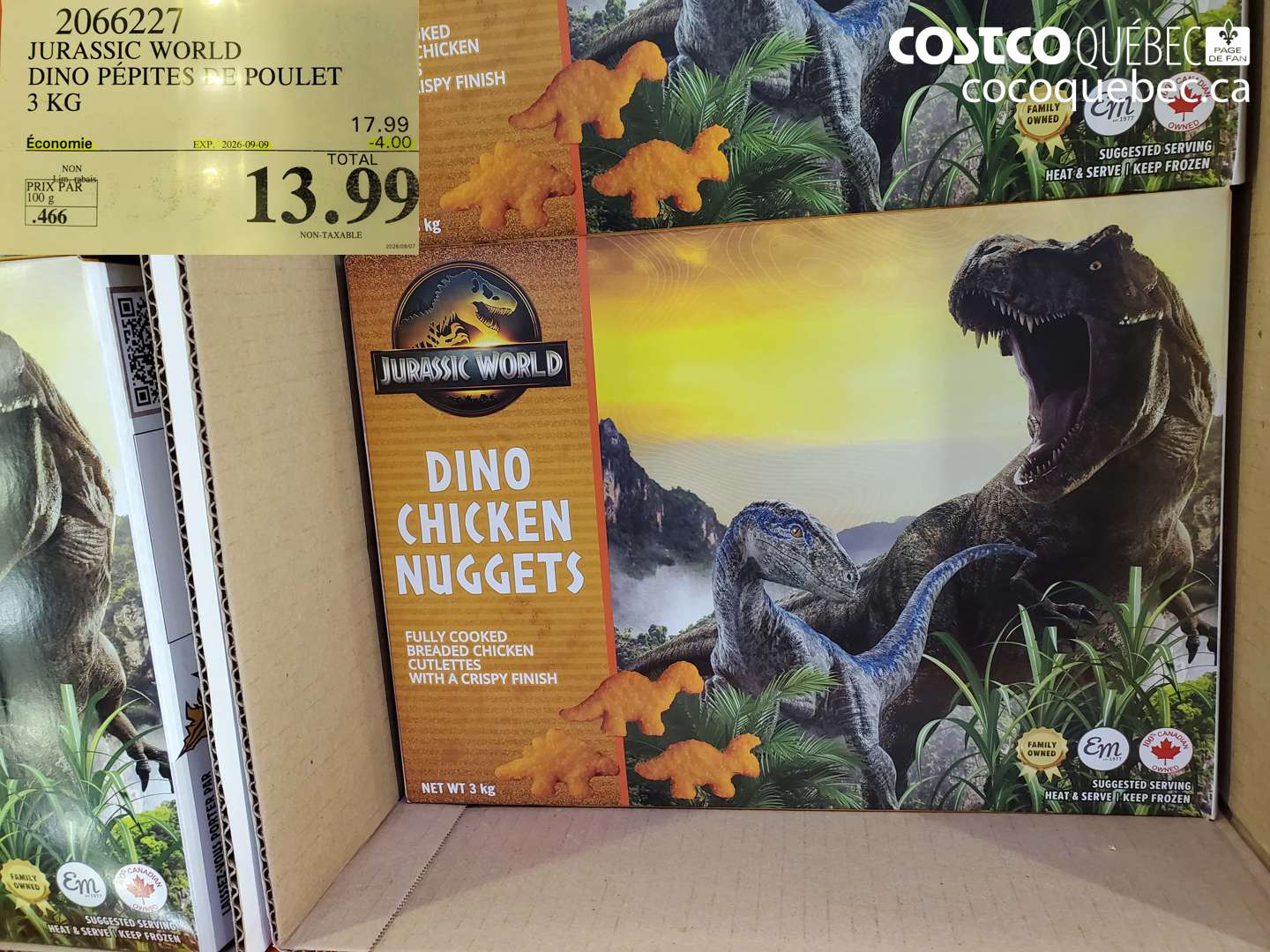 2066227 JURASSIC WORLD DINO PÉPITES DE POULET 3 KG ($4.00 INSTANT SAVINGS EXPIRES ON 2026-09-09) $13.99