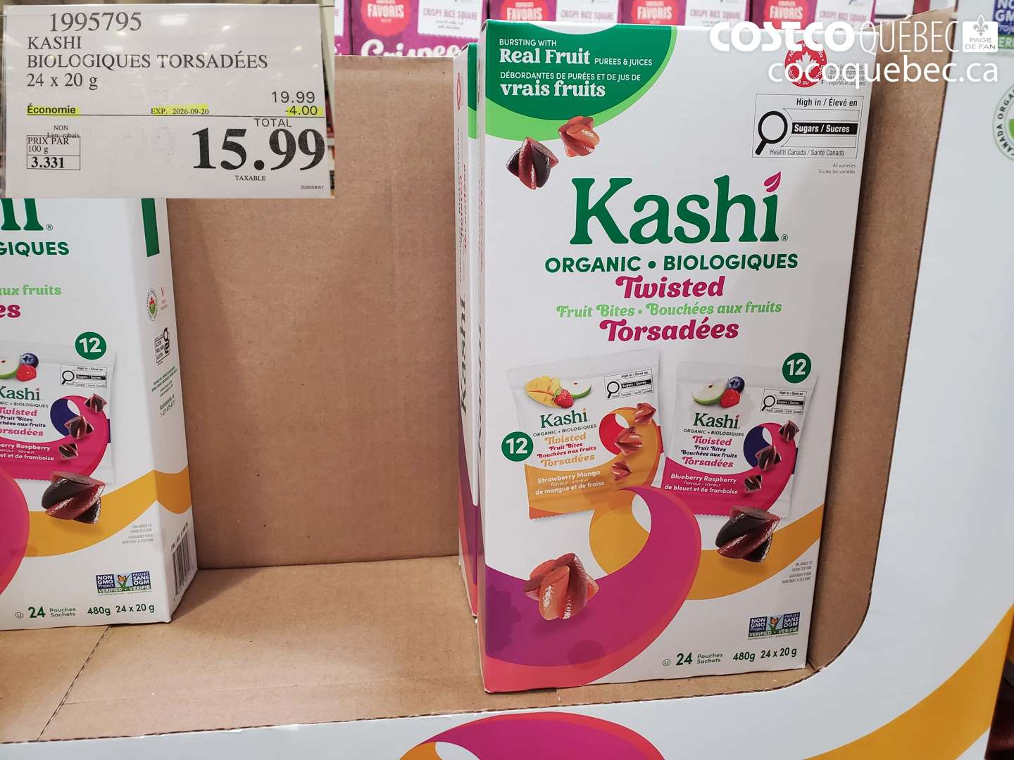 1995795 KASHI BIOLOGIQUES TORSADÉES ($4.00 INSTANT SAVINGS EXPIRES ON 2026-09-20) $15.99