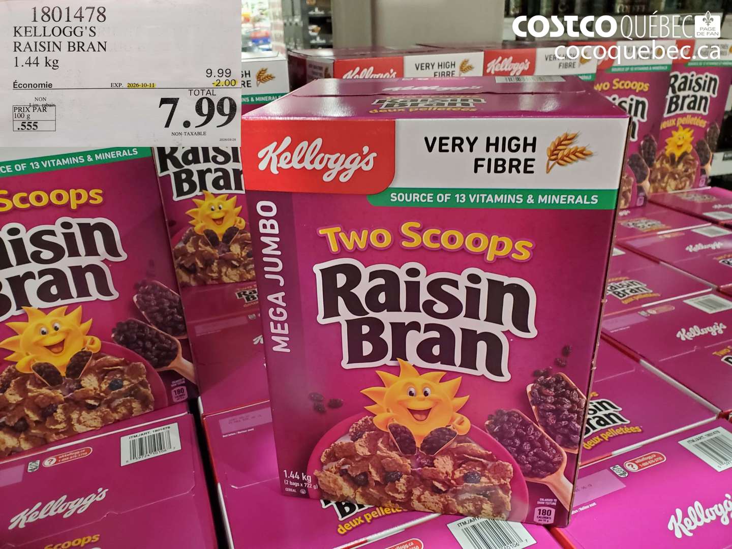 1801478 KELLOGG'S RAISIN BRAN ($2.00 INSTANT SAVINGS EXPIRES ON 2026-10-11) $7.99