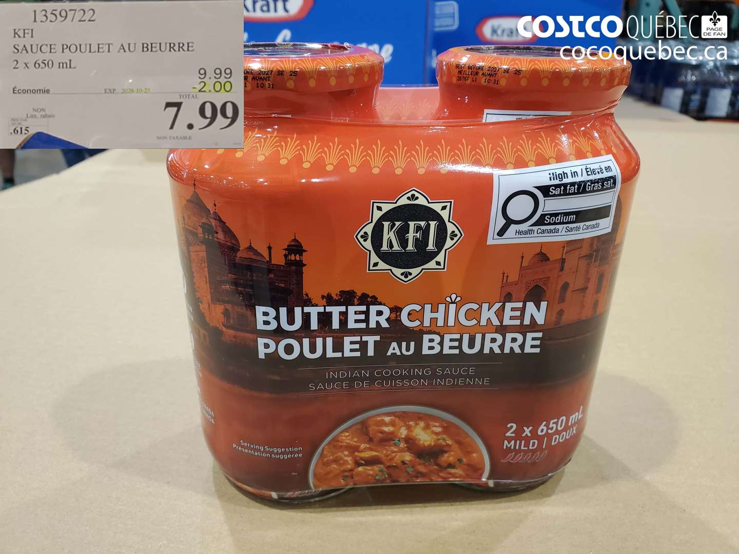 1359722 KFI SAUCE POULET AU BEURRE ($2.00 INSTANT SAVINGS EXPIRES ON 2026-10-25) $7.99