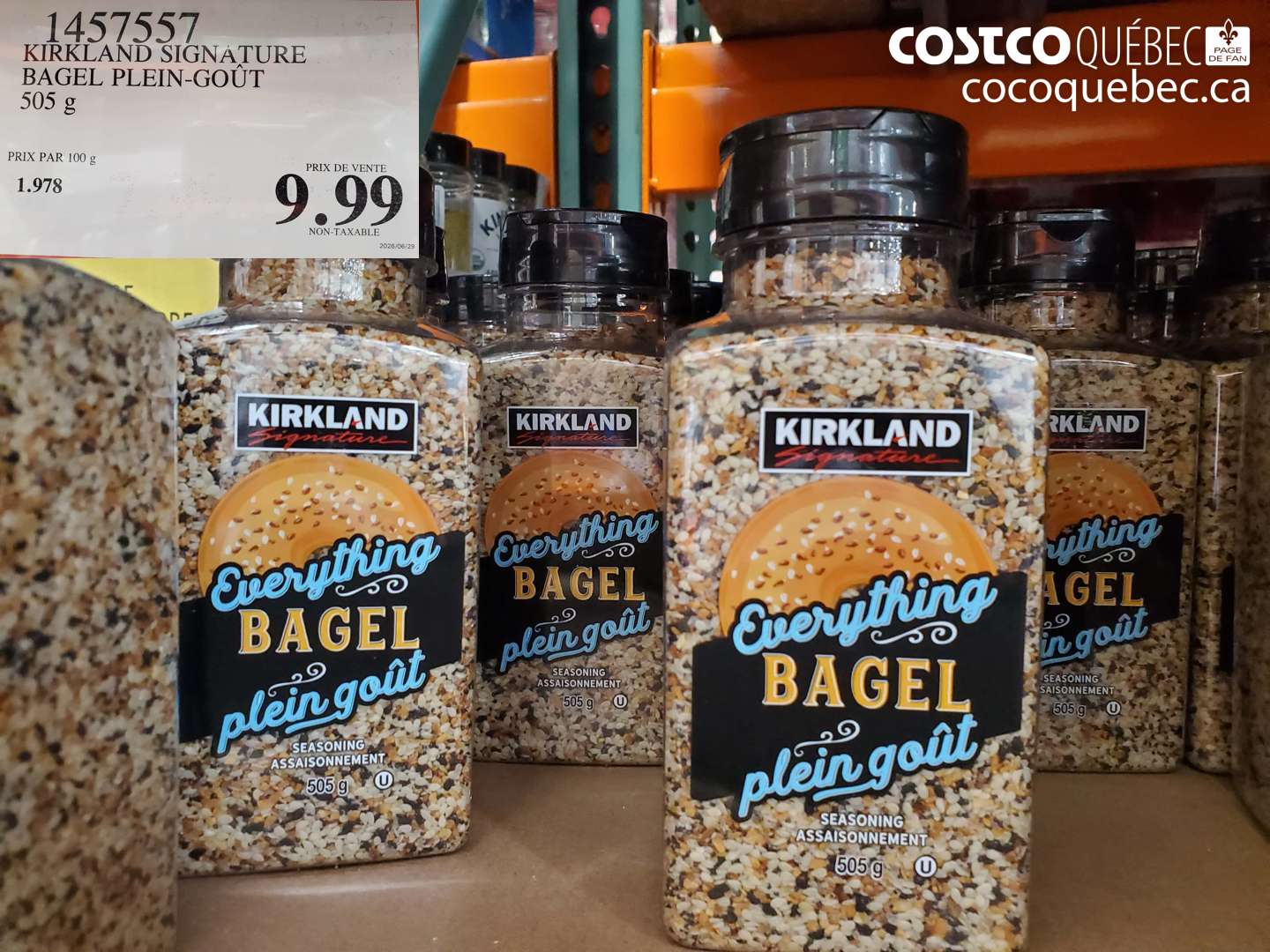 1457557 KIRKLAND SIGNATURE BAGEL PLEIN-GOÛT $9.99