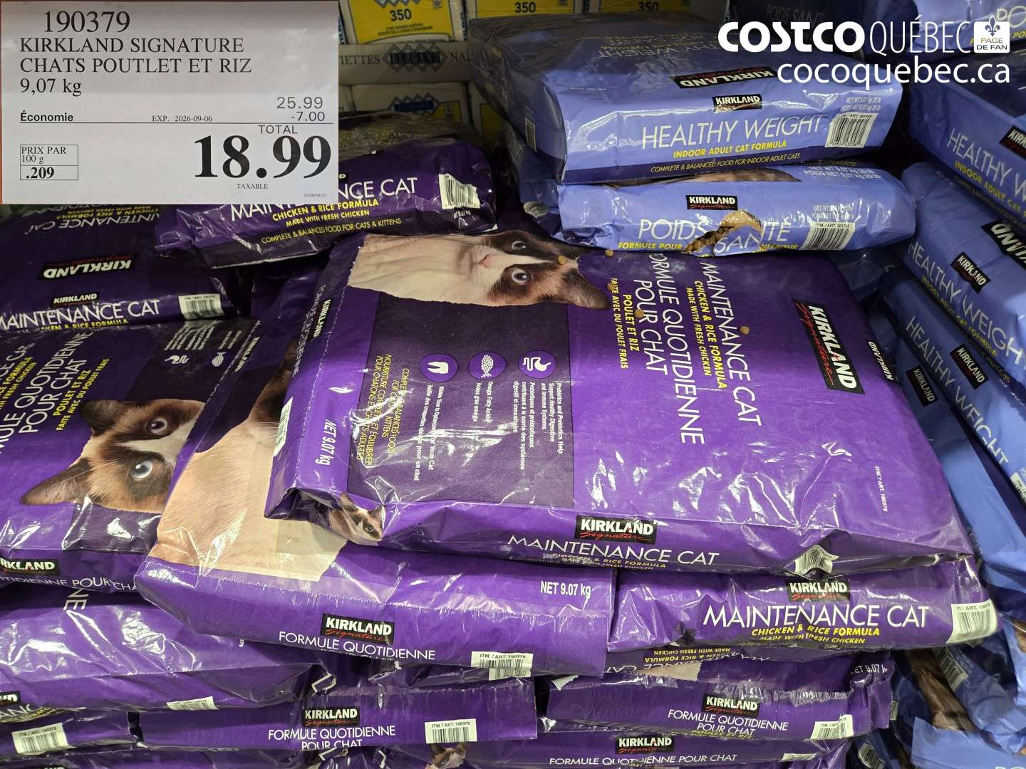 190379 KIRKLAND SIGNATURE CHATS POUTLET ET RIZ ($7.00 INSTANT SAVINGS EXPIRES ON 2026-09-06) $18.99