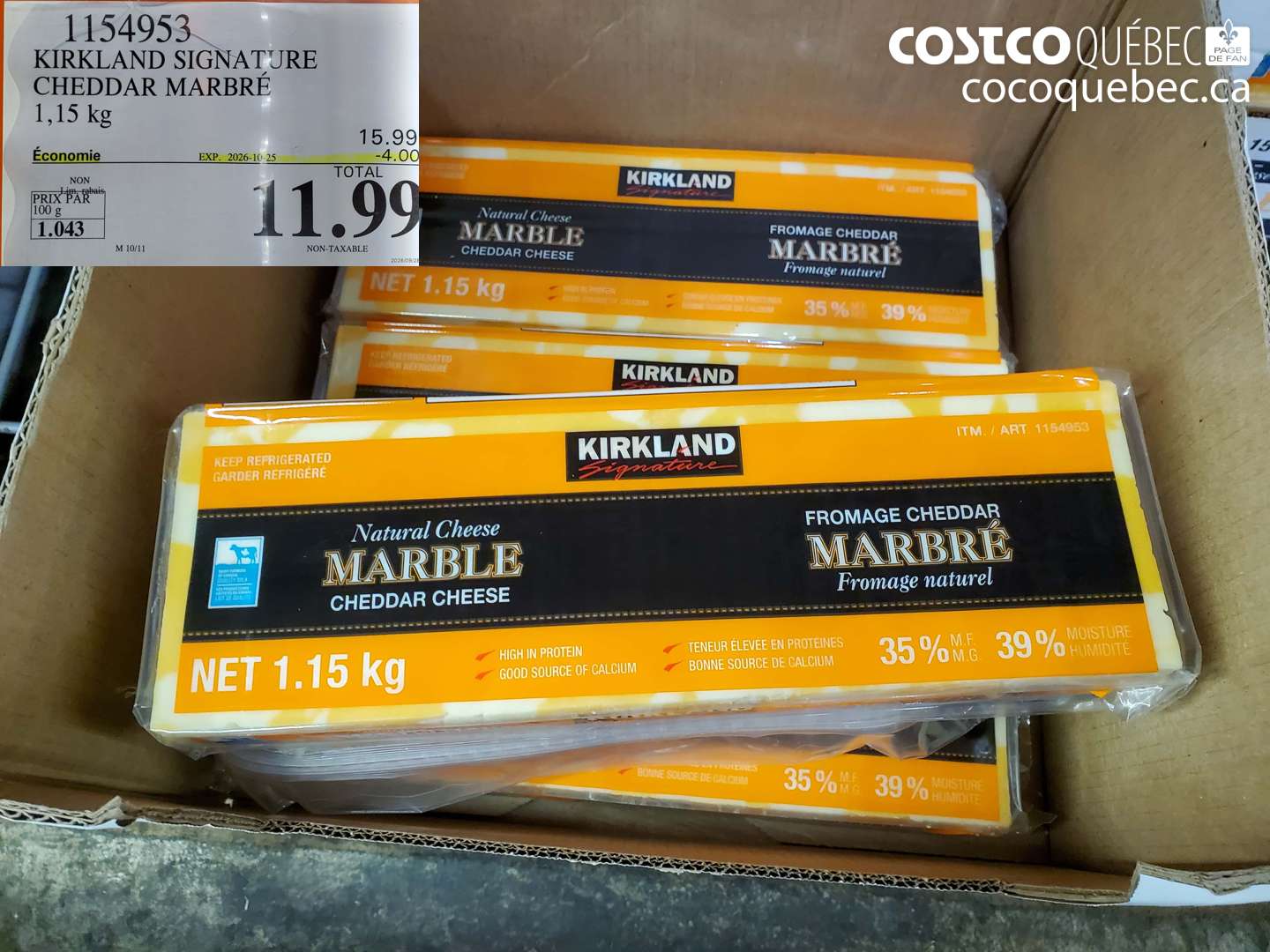 1154953 KIRKLAND SIGNATURE CHEDDAR MARBRÉ ($4.00 INSTANT SAVINGS EXPIRES ON 2026-10-25) $11.99