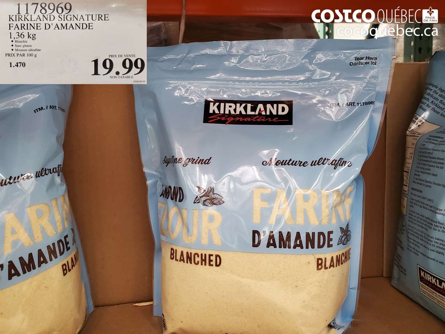 1178969 KIRKLAND SIGNATURE FARINE D'AMANDE $19.99