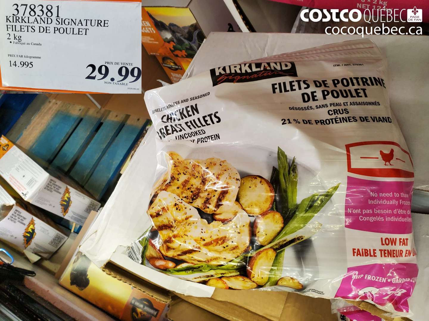 378381 KIRKLAND SIGNATURE FILETS DE POULET $29.99