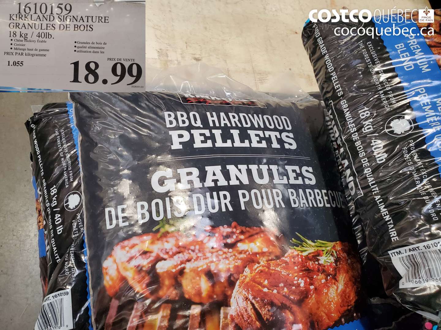 1610159 KIRKLAND SIGNATURE GRANULES DE BOIS 18 KG / 40 LB. $18.99