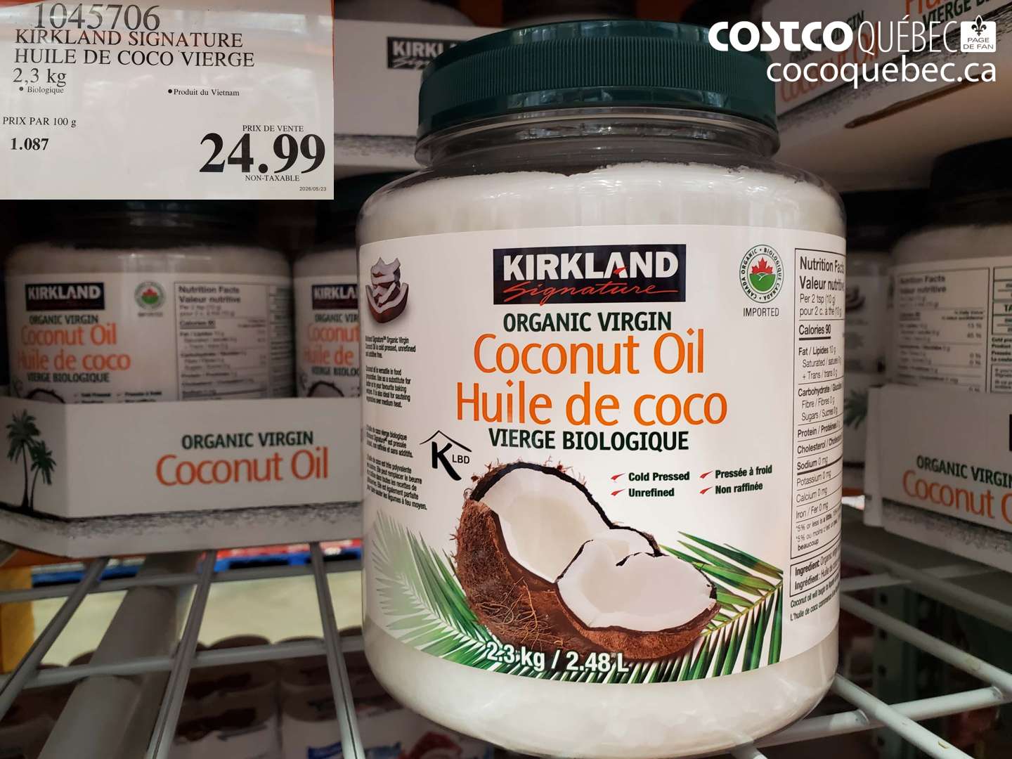 1045706 KIRKLAND SIGNATURE HUILE DE COCO VIERGE $24.99