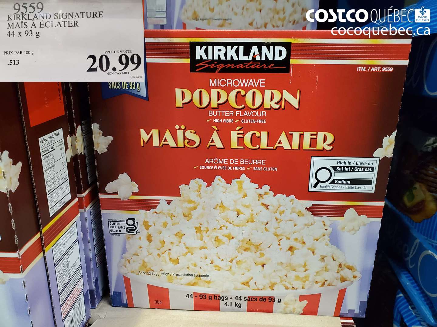 9559 KIRKLAND SIGNATURE MAÏS À ÉCLATER $20.99
