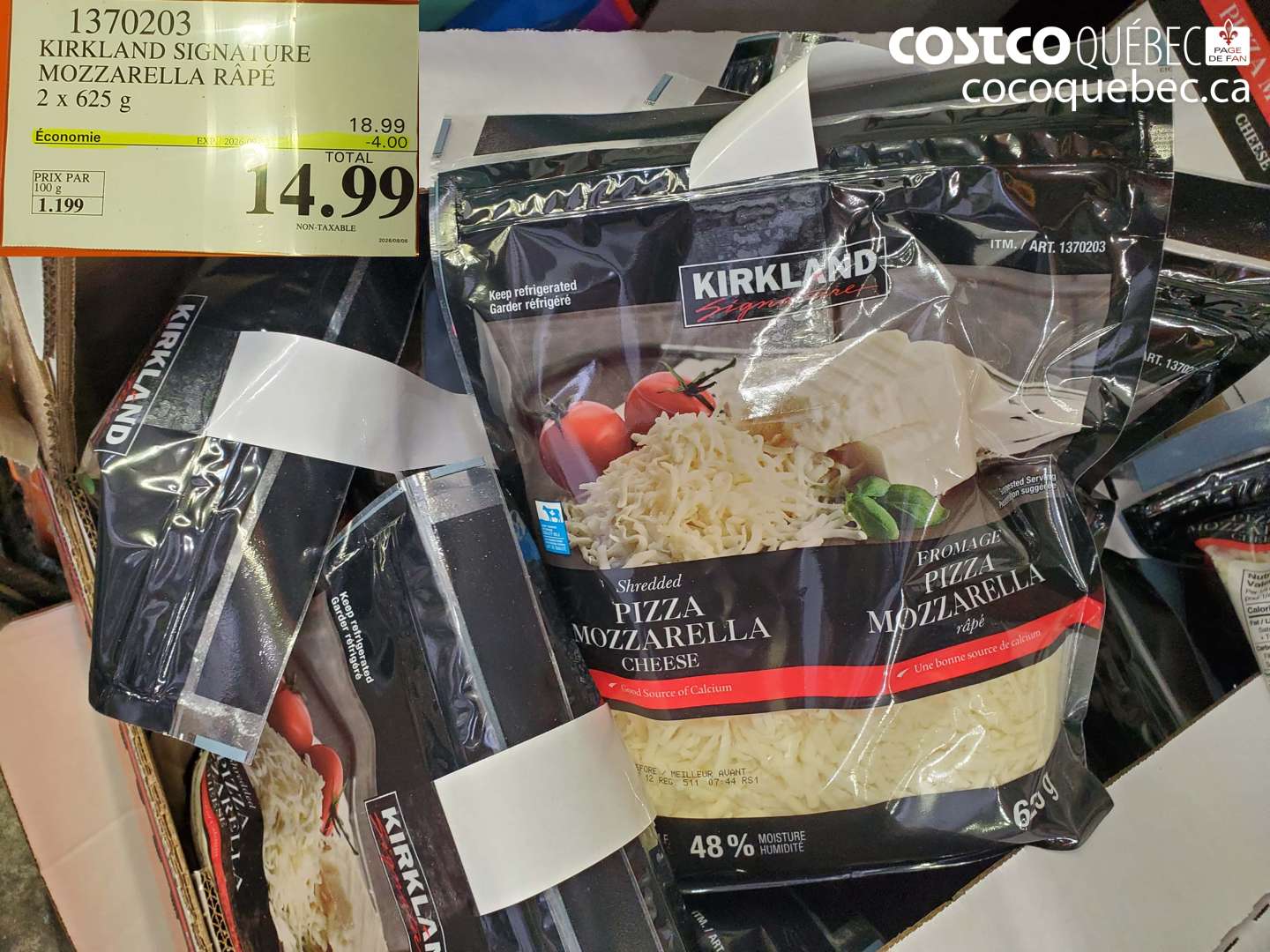 1370203 KIRKLAND SIGNATURE MOZZARELLA RÂPÉ ($4.00 INSTANT SAVINGS EXPIRES ON 2026-09-13) $14.99