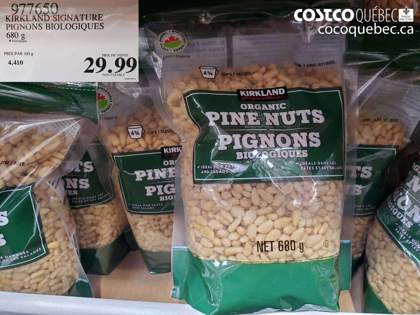 977650 KIRKLAND SIGNATURE PIGNONS BIOLOGIQUES $29.99