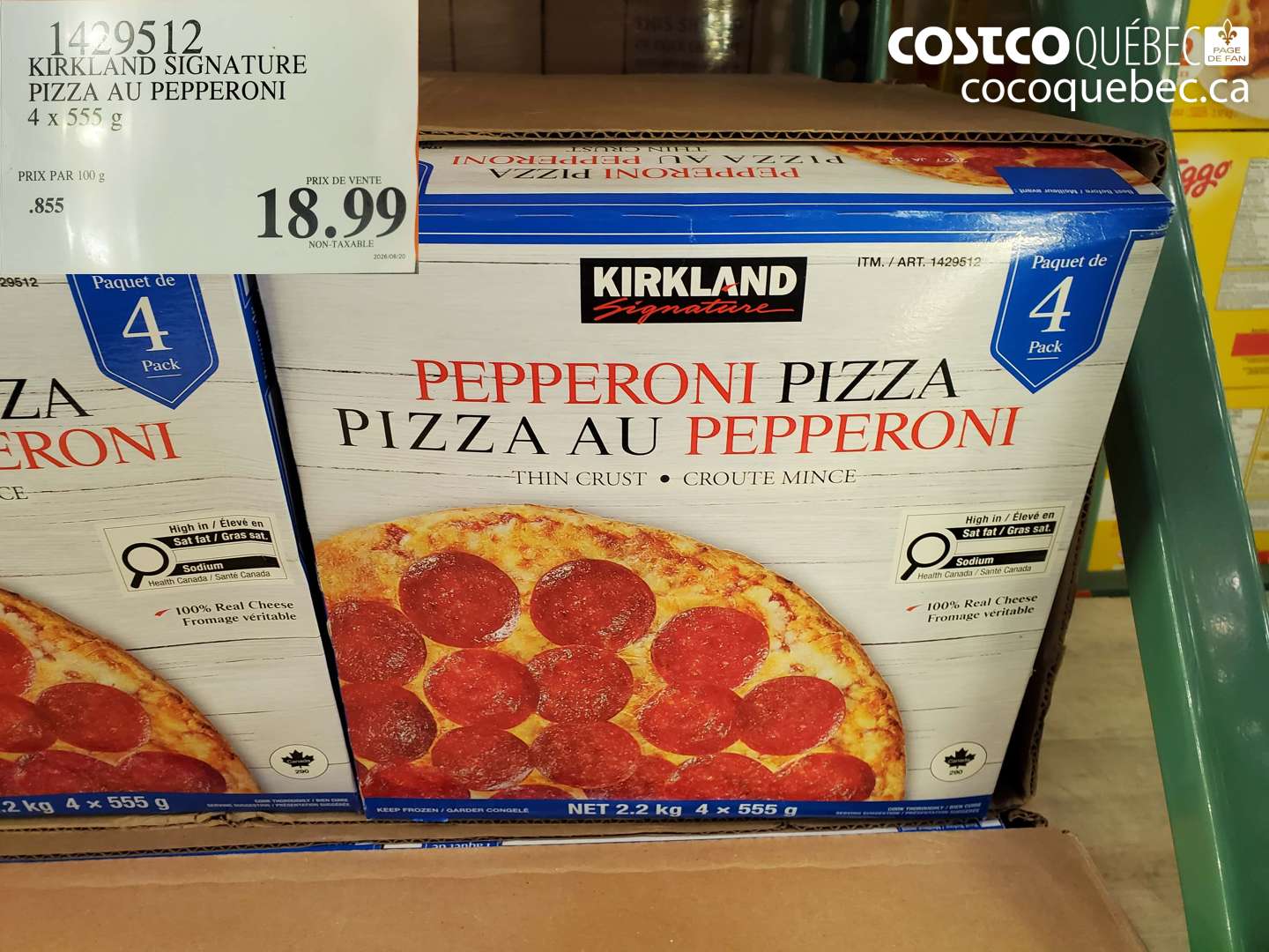 1429512 KIRKLAND SIGNATURE PIZZA AU PEPPERONI $18.99