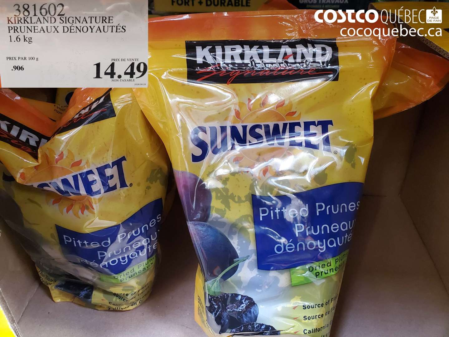 381602 KIRKLAND SIGNATURE PRUNEAUX DÉNOYAUTÉS $14.49