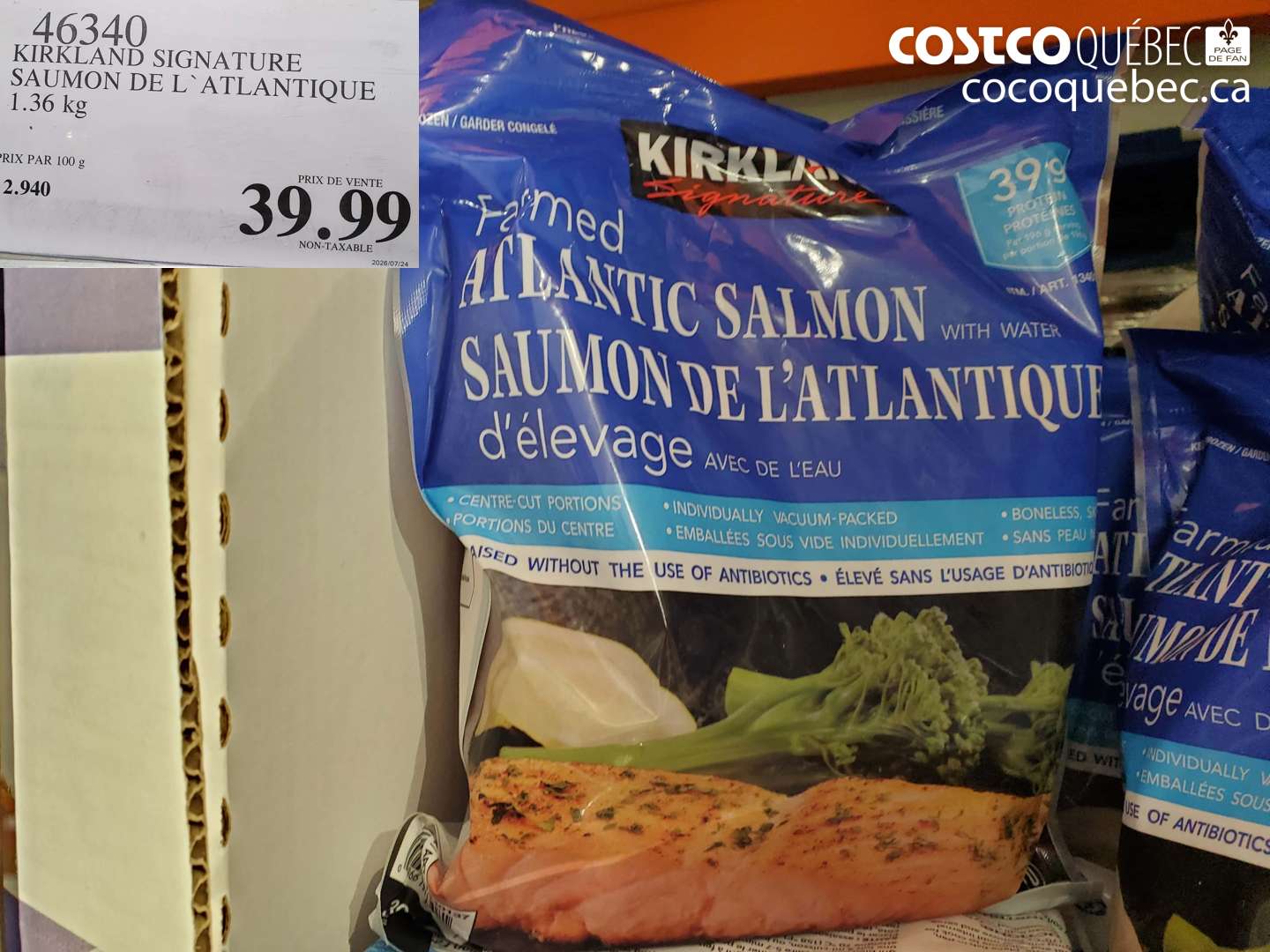 46340 KIRKLAND SIGNATURE SAUMON DE L` ATLANTIQUE $39.99